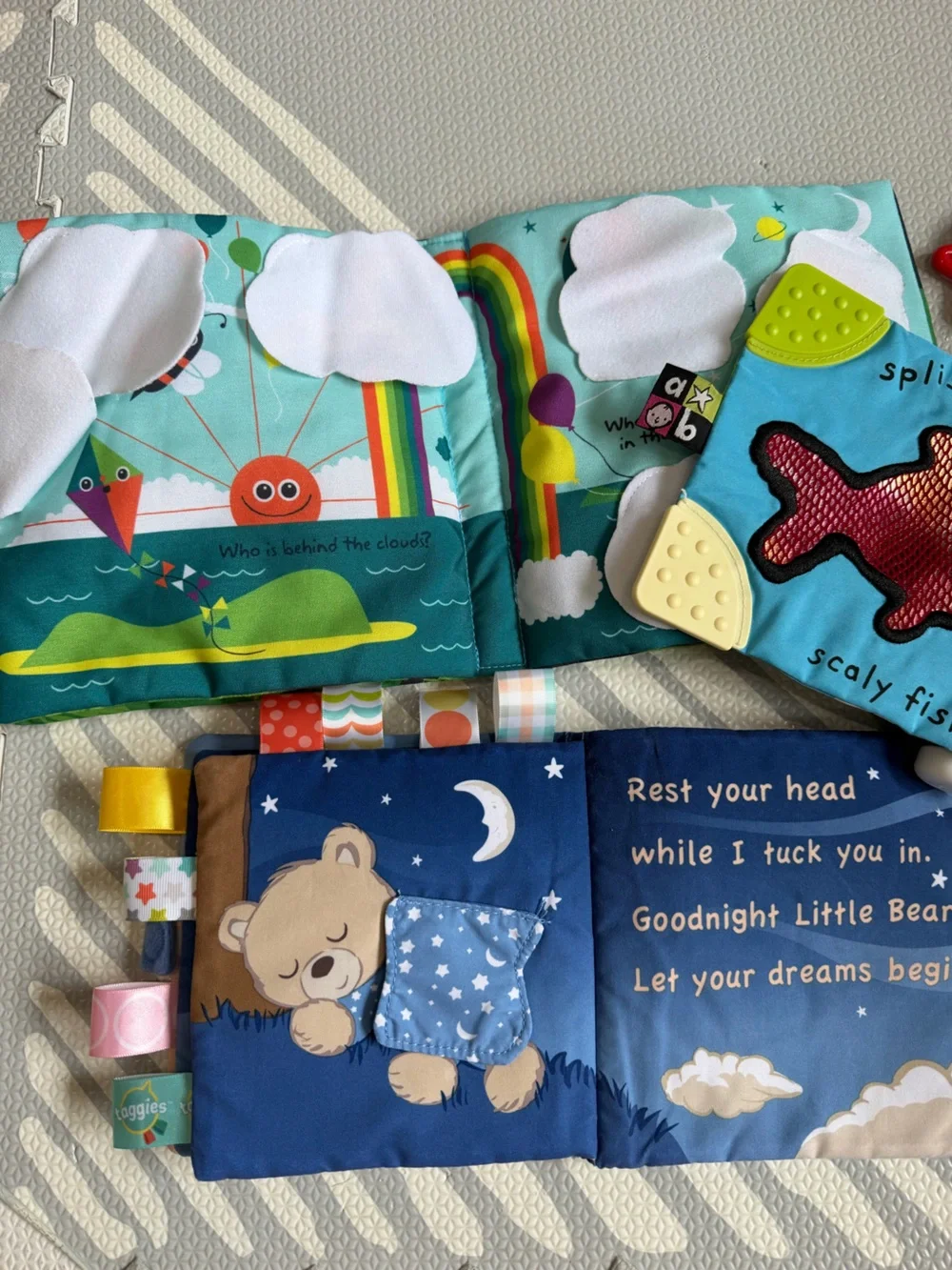 Taggies Soft Sensory Baby Books Set – Blue, Teal, Black, Yellow, Red, Purple